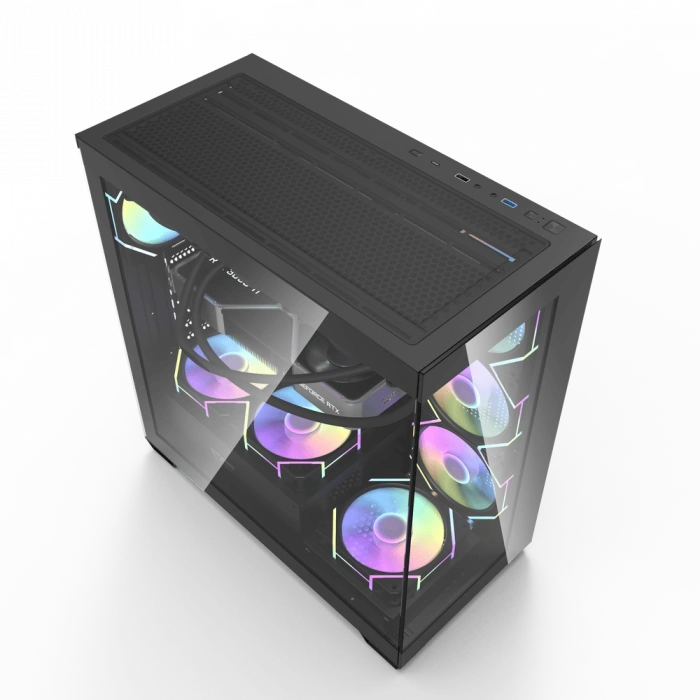 AIGO DS900 750W 80+ USB3.0 4x12CM FAN TEMPERLI CAM SIYAH ATX KASA