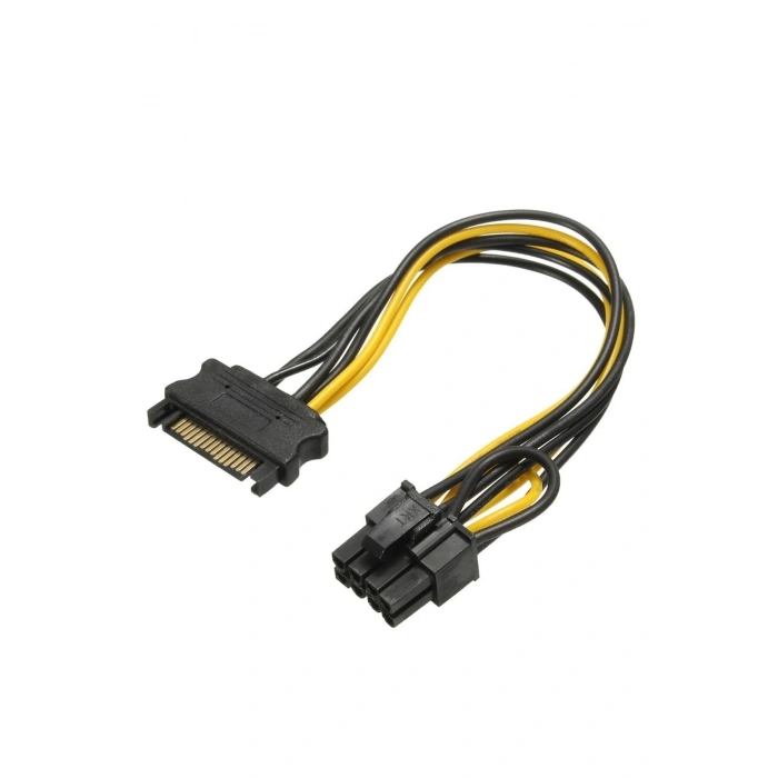 Alfais 5062 Sata To 6+2 Pin 8 Pin Ekran Kartı Power Çevirici Kablo Bakır 20cm AlfaisAL5062