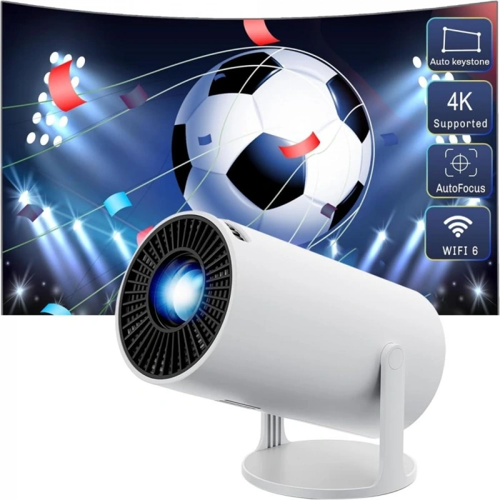 AMX100 Bluetooth Projektör, 4K 1080P Taşınabilir Projektörü