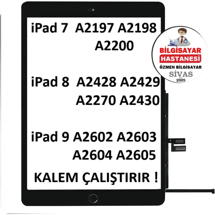 Apple iPad 8.Nesil A2270 A2428 A2429 A2430 Dokunmatik Tuşlu Siyah Orjinal