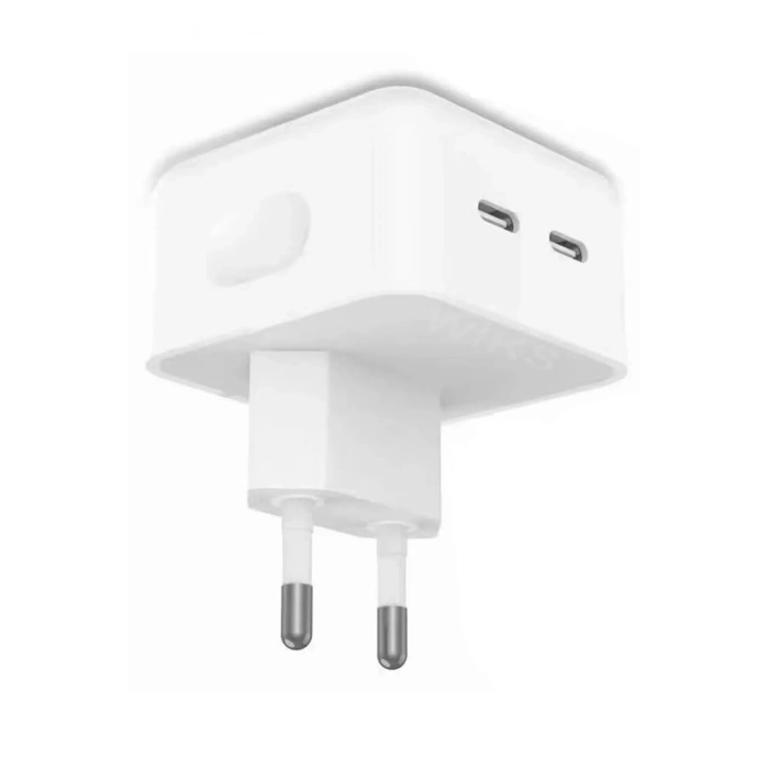 Apple Uyumlu 35 W Çift Usb-C Bağlantı Noktalı Şarj Adaptörü Hızlı Ikili Şarj