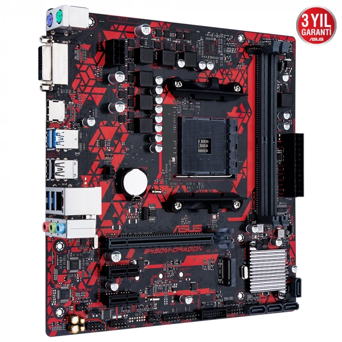 ASUS B450M-DRAGON AM4 DDR4 SES GLAN HDMI/DVI SATA3 USB3.1 mATX