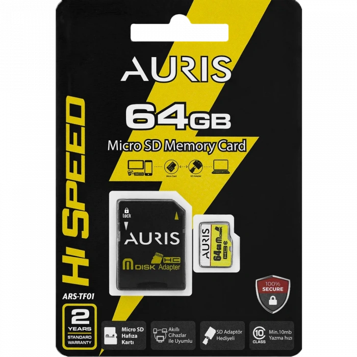 Auris 64 Gb Micro Sd Hafıza Kartı Adaptör Dahil