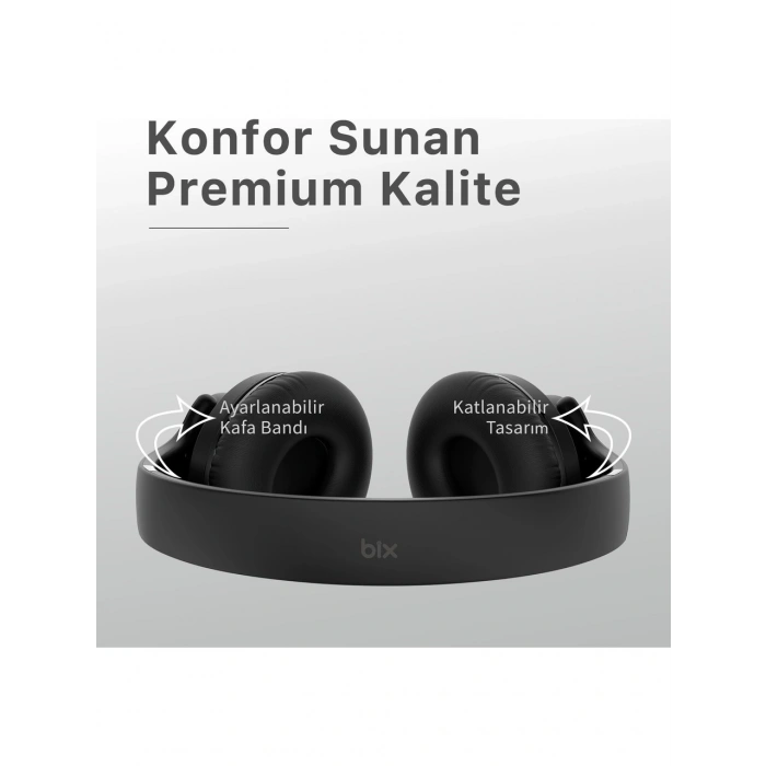 Bix Soundcraft BH2 Katlanabilir Bluetooth 5.3 Kulaküstü Kulaklık Siyah
