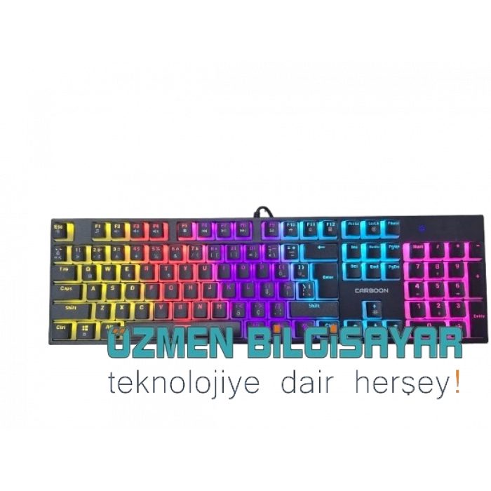 Carboon MK1001 Kablolu Mekanik Blue Switch 9 Modlu Rgb Işıklı Gaming Klavye Siyah