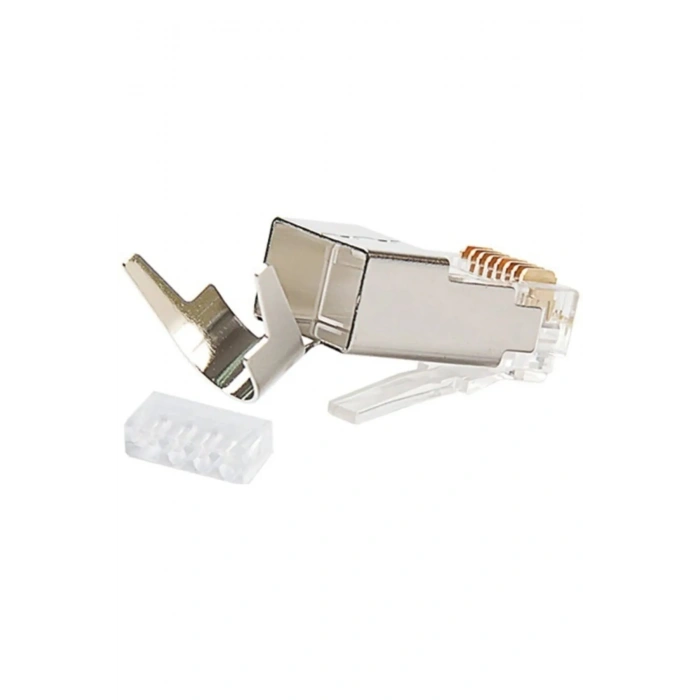 Cat7 Metal Konnektör RJ45 Cat7 Jack + Kablo Ayraç (1 Adet)