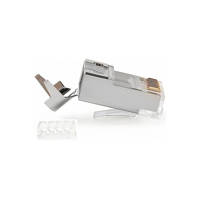 Cat7 Metal Konnektör RJ45 Cat7 Jack + Kablo Ayraç (1 Adet)