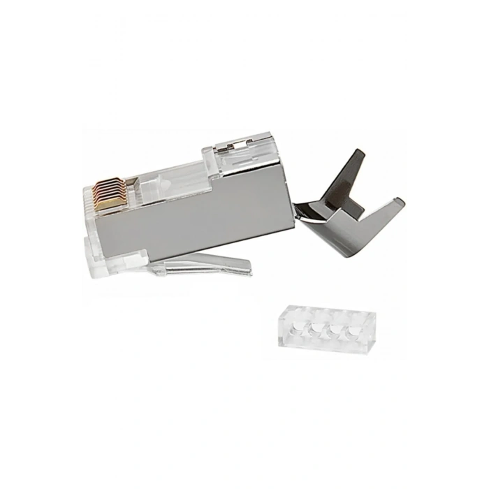 Cat7 Metal Konnektör RJ45 Cat7 Jack + Kablo Ayraç (1 Adet)