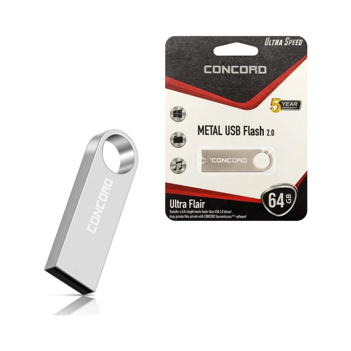 Concord USB Flash Bellek 64GB Metal Ultra Flaır Concord C-U64