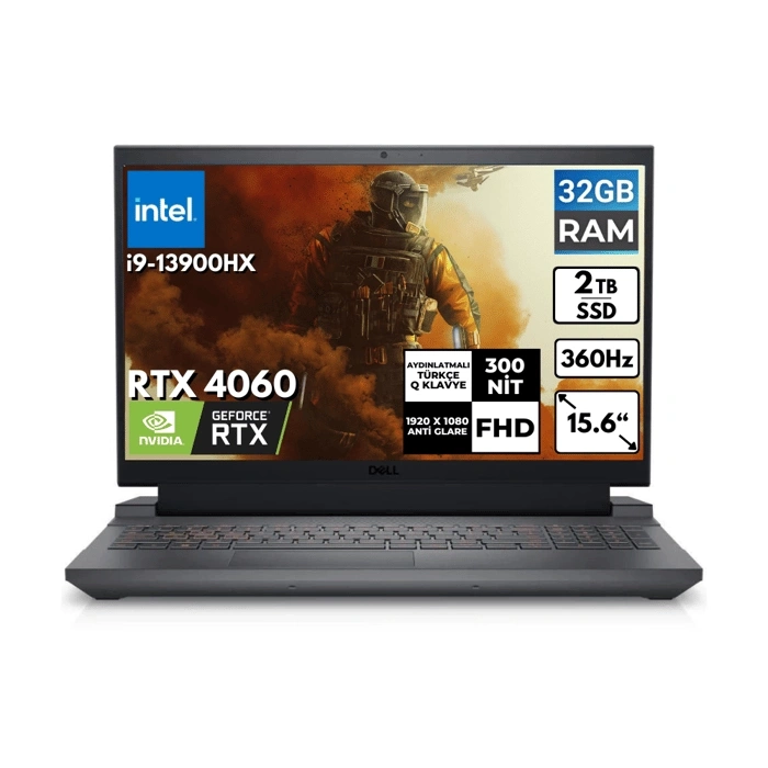 DELL G15 5530 G155530017U I9-13900HX 32GB 2TB SSD 8GB RTX4060 15.6 DOS