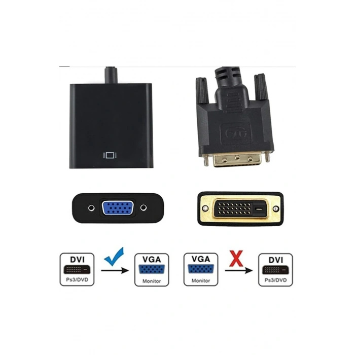 Dvı - D (24+1) To Vga Aktif Dönüştürücü Kablo (Dvı-D Erkek - Vga Dişi)