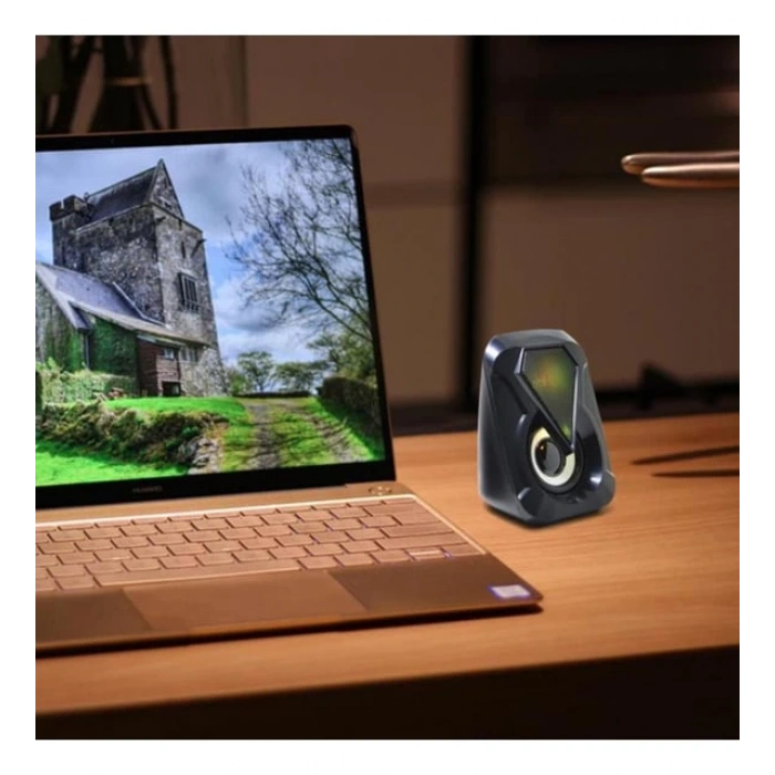 E-1053 Telefon Bilgisayar Tablet Uyumlu RGB Stereo Usb Hoparlör