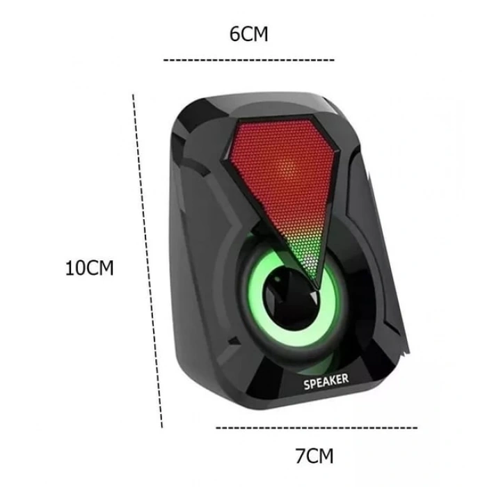 E-1053 Telefon Bilgisayar Tablet Uyumlu RGB Stereo Usb Hoparlör