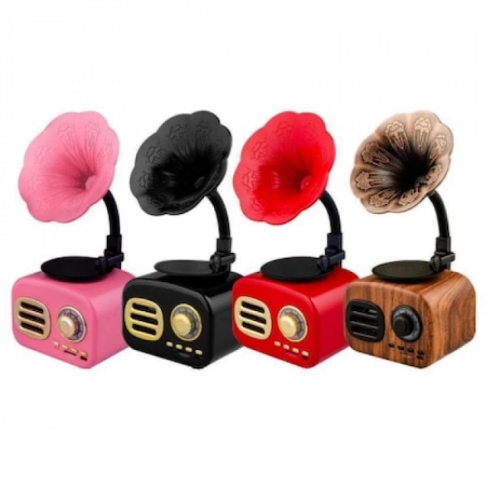 FT-05 MİNİ AHŞAP GRAMAFON BLUETOOTH RADİO HOPARLÖR