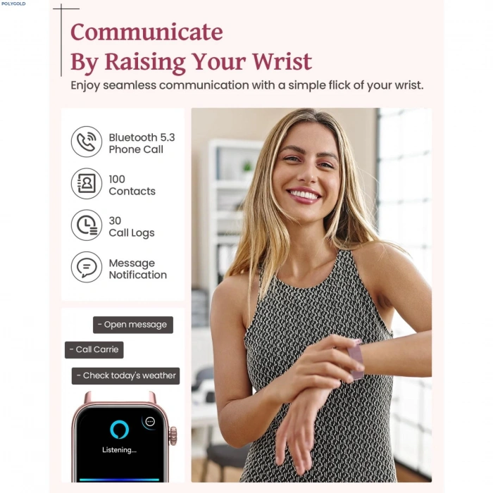 G39 Bayan Akıllı Saat 3 Kordonlu Küpe Yüzük Bileklik Hediyeli