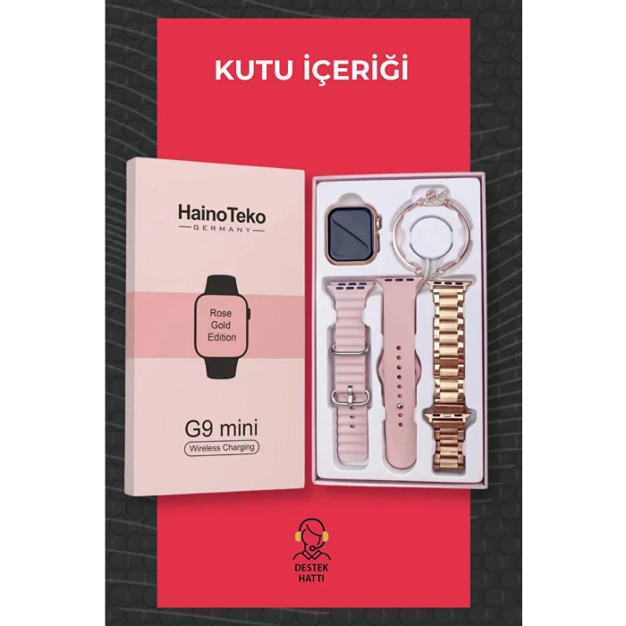 G9 Mini 3 Kordonlu Bileklik Hediyeli Kadın Akıllı Saat Arama Konuşma Siri Hediye Akıllı Saatler Watch 9 8 7