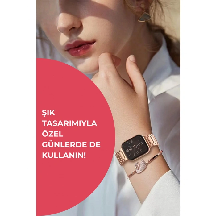 G9 Mini 3 Kordonlu Bileklik Hediyeli Kadın Akıllı Saat Arama Konuşma Siri Hediye Akıllı Saatler Watch 9 8 7