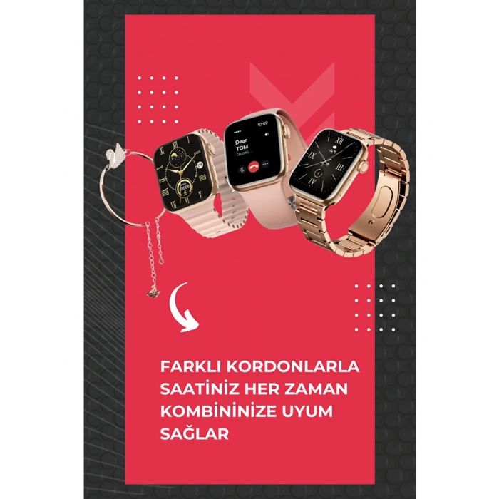G9 Mini 3 Kordonlu Bileklik Hediyeli Kadın Akıllı Saat Arama Konuşma Siri Hediye Akıllı Saatler Watch 9 8 7