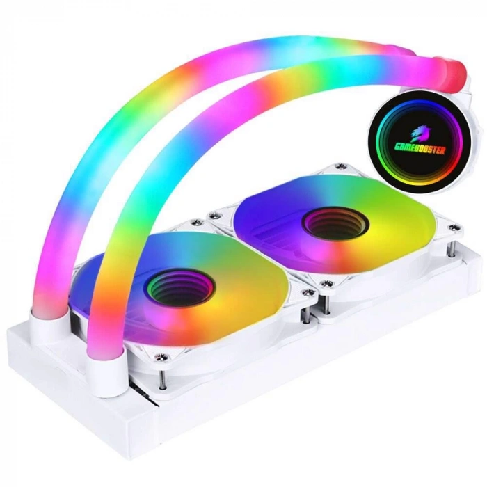 GAMEBOOSTER INFINITY 240WE ARGB FAN 2x12CM INTEL 1700P/AM5 UYUMLU SIVI SOGUTUCU