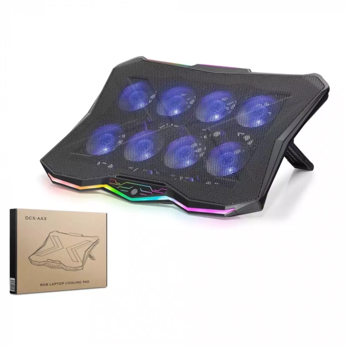 Hadron Dcxaa3 Notebook Soğutucu 8*Fan 13-17.3 RGB Siyah