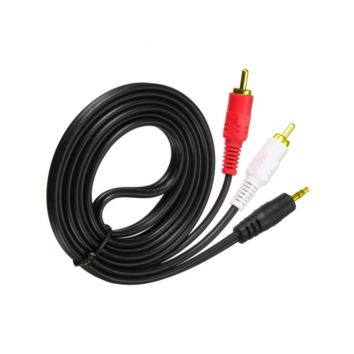 HADRON HDX1031 AUX3.5 (M) TO 2RCA (M) KABLO 2LINE GOLD 3M SİYAH