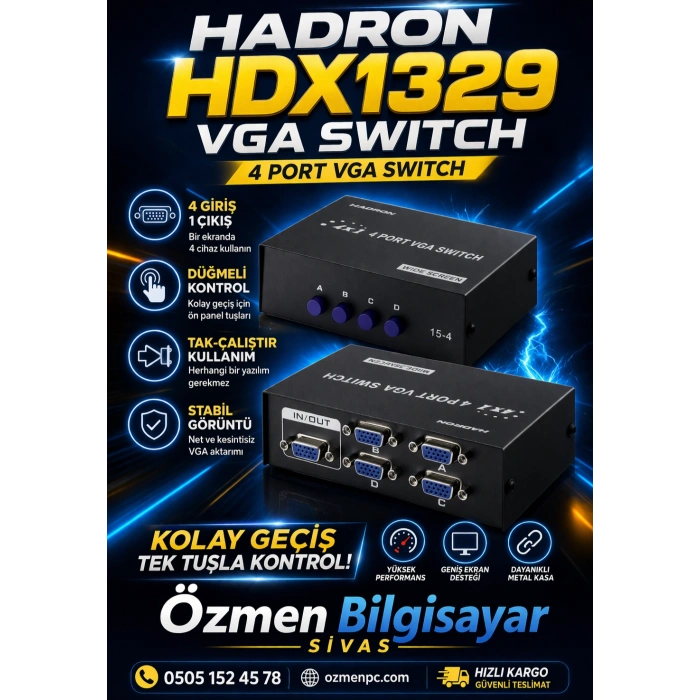 HADRON HDX1329 SWITCH VGA 4 PORT