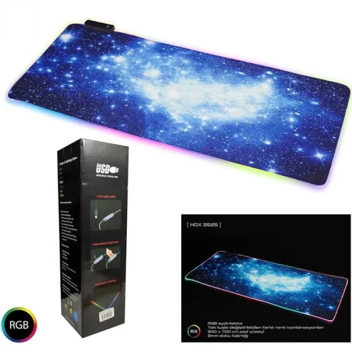 HADRON HDX3527 OYUN MOUSE PAD RGB LEDLİ 300*700*3MM