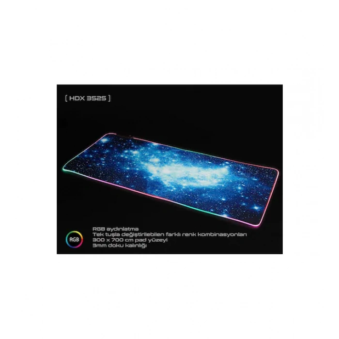 HADRON HDX3527 OYUN MOUSE PAD RGB LEDLİ 300*700*3MM
