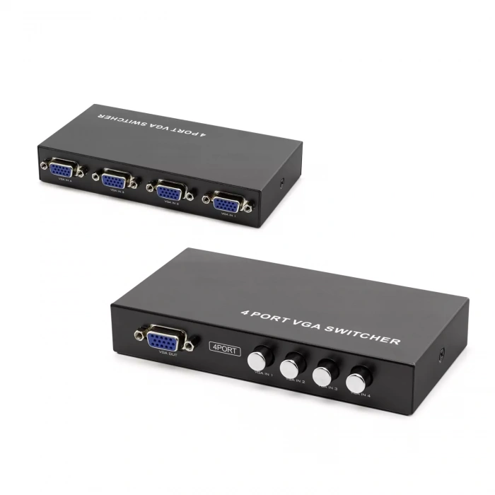 HADRON HN217 VGA SWITCH 300 MHZ 4 PORT 4 GİRİŞ 1 ÇIKIŞ DÜĞMELİ