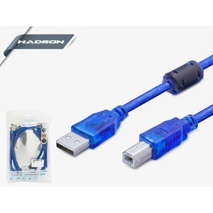 HADRON HN4080/100 KABLO PRINTER TO USB 3MT USB 2.0 TRANSPARENT