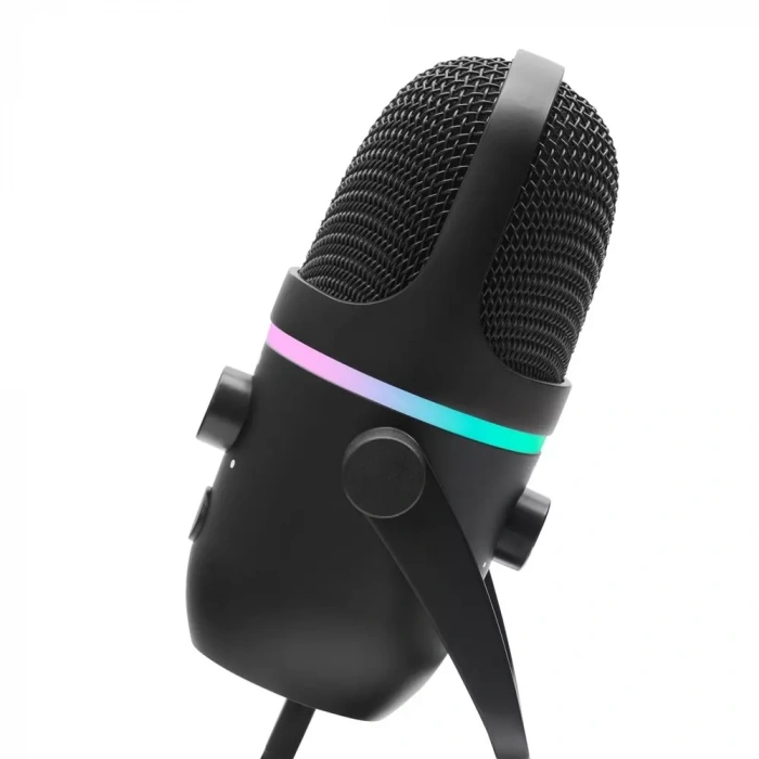 Hadron Me5 Profesyonel Çift Modlu RGB Yayıncı Mikrofonu 192kHz/24Bit USB Siyah