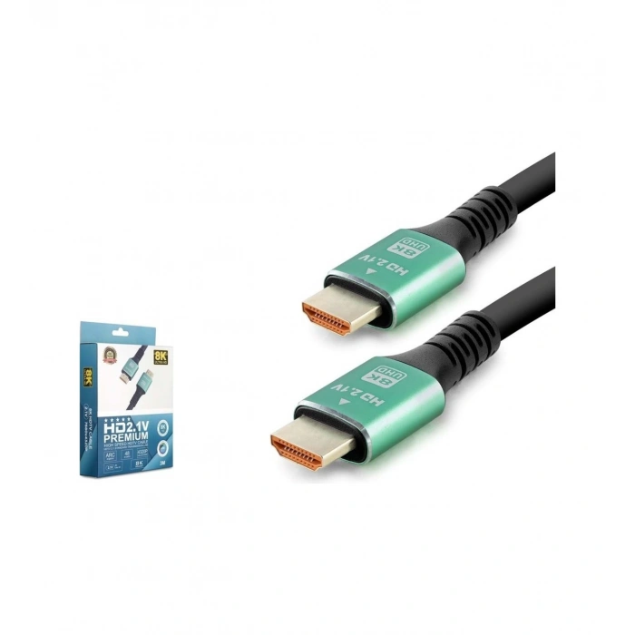 Hdmi Kablo Pvc 8K 60Hz 2.1V Optıc Od8.0 2M Siyah