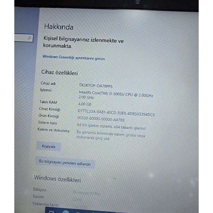 Hp 250-G4 250-G5 15-AY 15-AC 15-AF İ3-5005U SR244 Notebook Anakart BDL50 LA-D703P RE:3.0