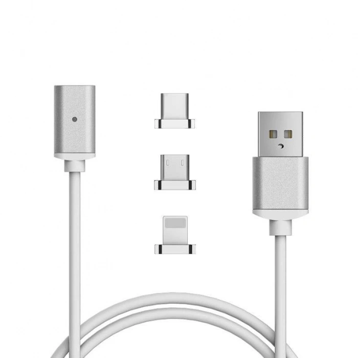 Iphone Lightning Samsung Micro Usb Type C Mıknatıslı Şarj Kablosu