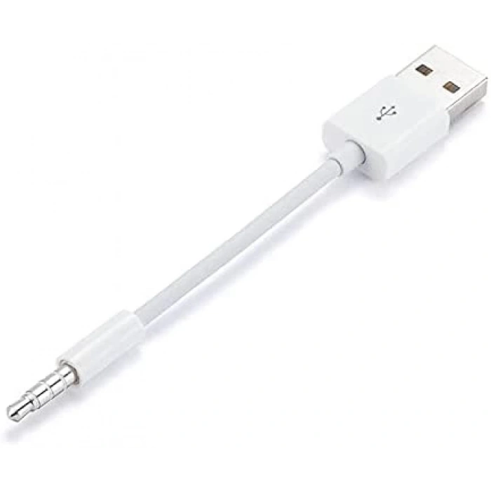 iPod Shuffle 3. 4. 5. Nesil Uyumlu USB Data Şarj Kablosu, Beyaz