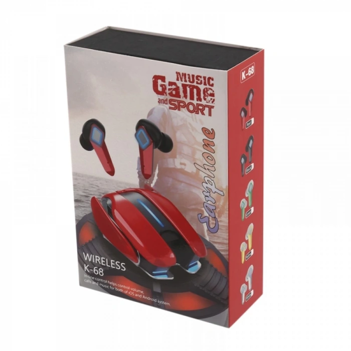K68 KIRMIZI KUTU BLUETOOTH KULAKLIK