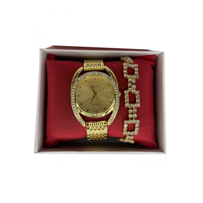 Kadın Kol Saati + Bileklik Hediye Kutulu
