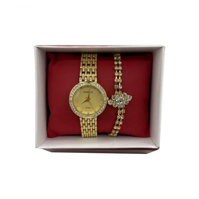 Kadın Kol Saati + Bileklik Hediye Kutulu