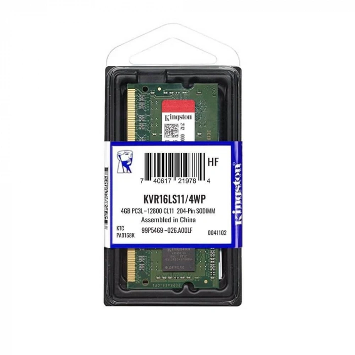 Kingston 4GB DDR3 1600MHz 1.35V SODIMM Notebook Ram
