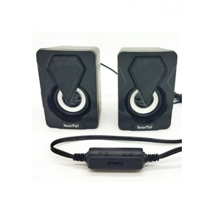 LEERFEI Bilgisayar Hoparlörü Rgb Led Işıklı Gaming Oyuncu Hoparlörü 3.5mm Jack Usb Speaker 1+1 Ses Sistemi