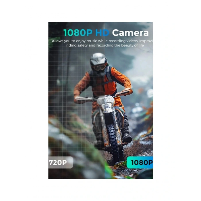 LEERFEİ Bt68 Kameralı Intercom Motosiklet Bluetooth Kask Kulaklık