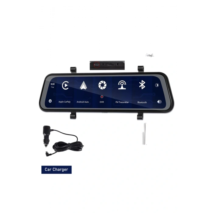 Leerfei Lf-966 4K Gece Görüşlü Akıllı Dikiz Aynası Araç İçi Kamera - Kablosuz CarPlay