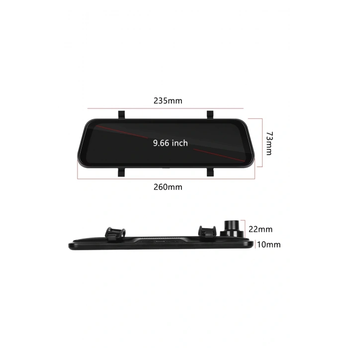 Leerfei Lf-966 4K Gece Görüşlü Akıllı Dikiz Aynası Araç İçi Kamera - Kablosuz CarPlay