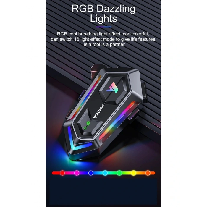 LEERFEI Y20 Max Motosiklet Bluetooth 5.3 Kask Intercom