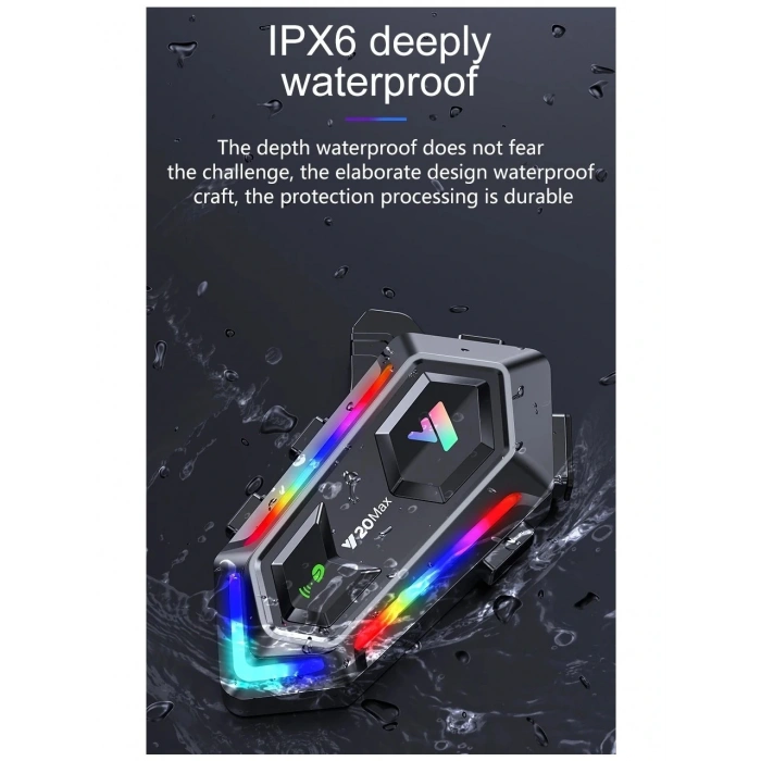 LEERFEI Y20 Max Motosiklet Bluetooth 5.3 Kask Intercom