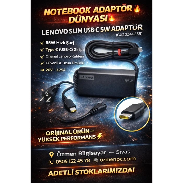Lenovo Slim Usb-C 65W Ac Adapter(Ce) GX20Z46255