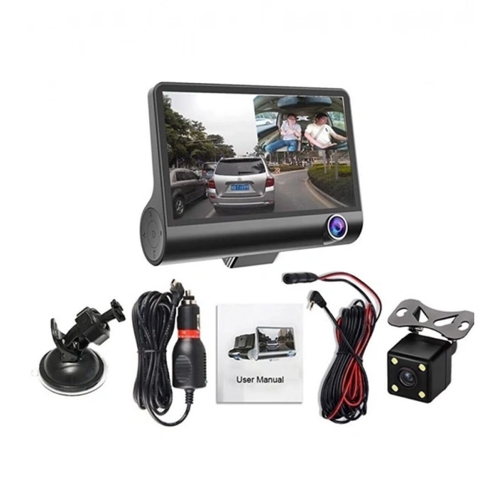 LF-504 ÇİFT LENSLİ ARAÇ İÇİ DİKİZ GPS DASHCAM WIFI ARABA KAMERASI