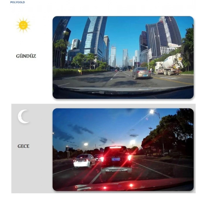 LF-504 ÇİFT LENSLİ ARAÇ İÇİ DİKİZ GPS DASHCAM WIFI ARABA KAMERASI