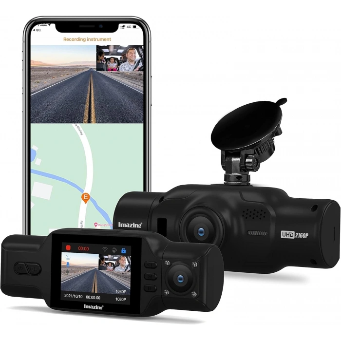 M8 ÇİFT LENSLİ ARAÇ İÇİ DİKİZ GPS DASHCAM WIFI ARABA KAMERASI