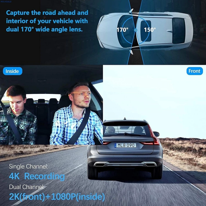 M8 ÇİFT LENSLİ ARAÇ İÇİ DİKİZ GPS DASHCAM WIFI ARABA KAMERASI